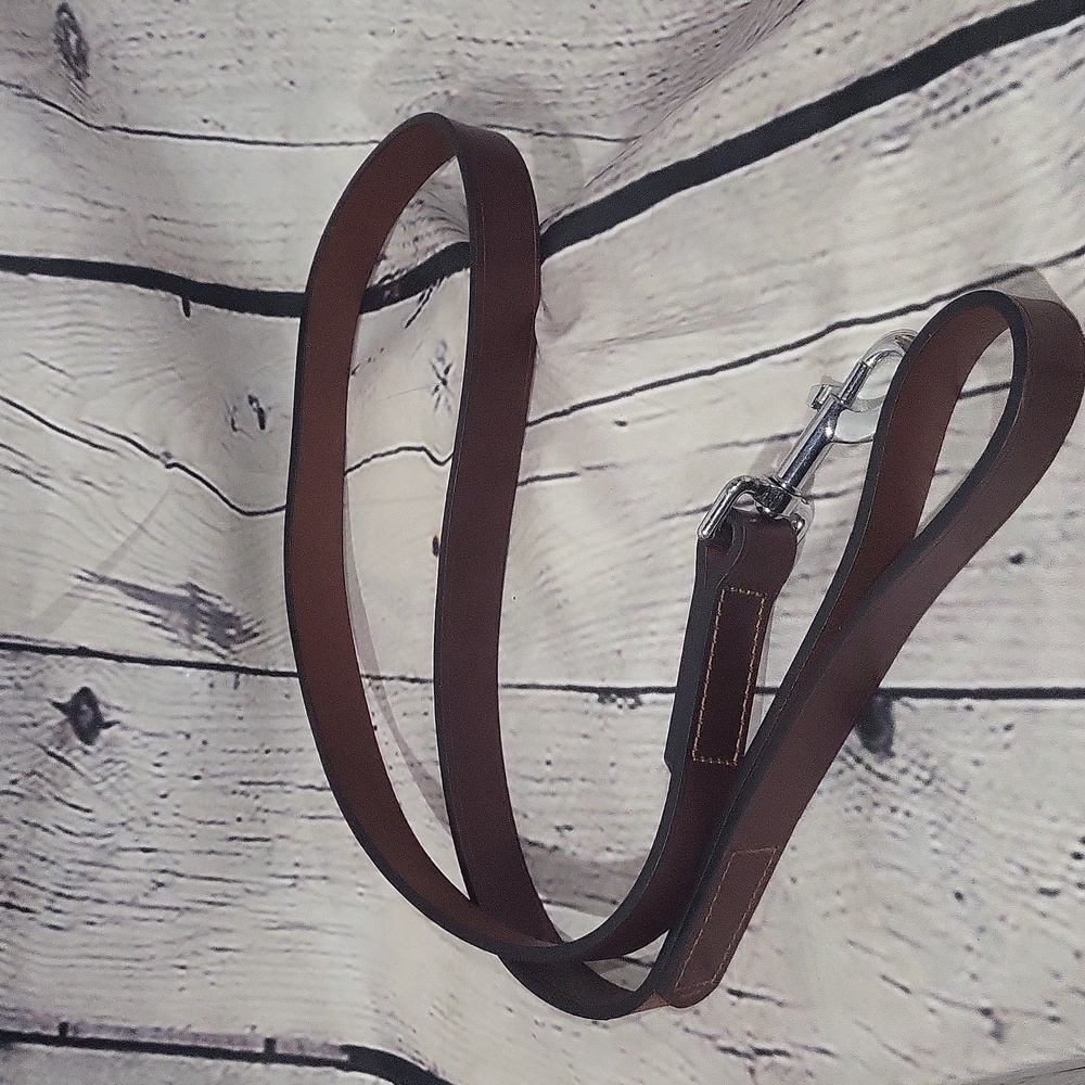 A Heavy Duty Leather Dog Leash Training or Walking, 46 Inches